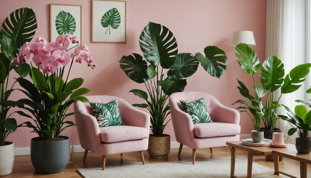 plantes avec fleurs roses